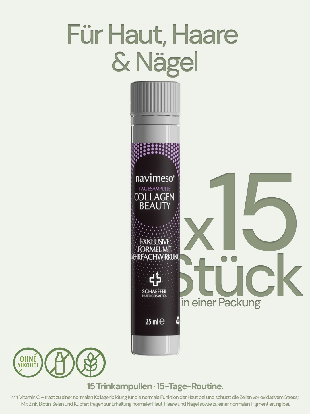 Navimeso® Collagen Beauty – Kollagen Trinkampullen (15×25 ml)